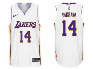 Nike NBA Los Angeles Lakers #14 Brandon Ingram Jersey 2017-18 New Season White Jersey