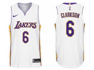 Nike NBA Los Angeles Lakers #6 Jordan Clarkson Jersey 2017-18 New Season White Jersey