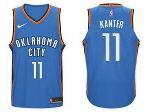 Nike NBA Oklahoma City Thunder #11 Enes Kanter Jersey 2017-18 New Season Blue Jersey
