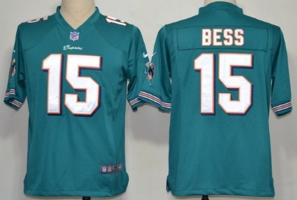 Nike NFL Miami Dolphins 15 Davone Bess Green Game Jersey