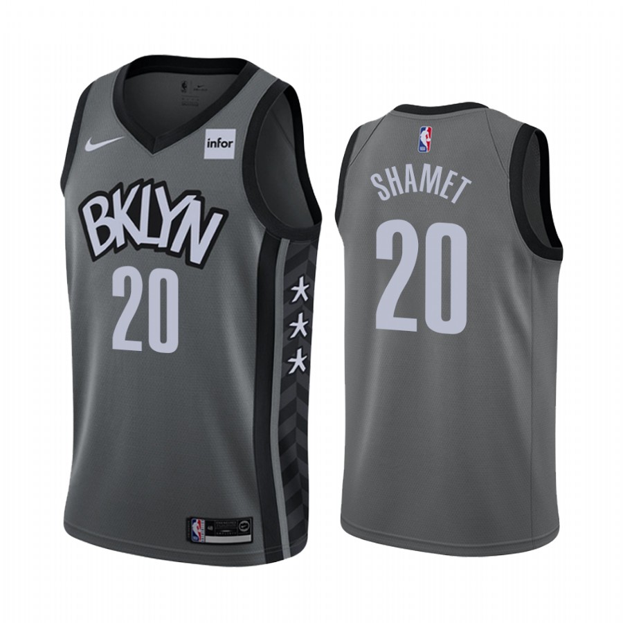 Nike Nets #20 Landry Shamet Gray NBA Swingman Statement Edition Jersey