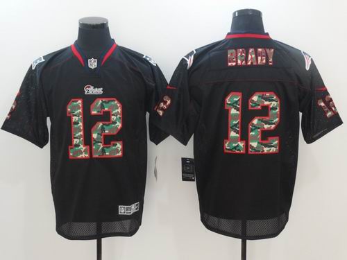 Nike New England Patriots #12 Tom Brady Black Elite Camo Fashion Jersey