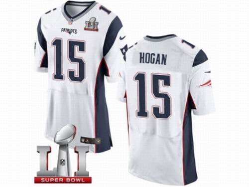 Nike New England Patriots #15 Chris Hogan Elite White Super Bowl LI 51 Jersey