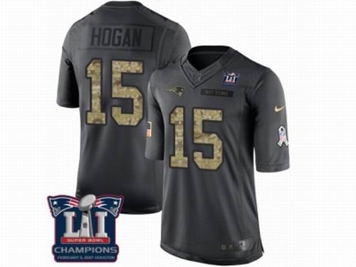 Nike New England Patriots #15 Chris Hogan Limited Black 2016 Salute to Service Super Bowl LI Champions Jersey