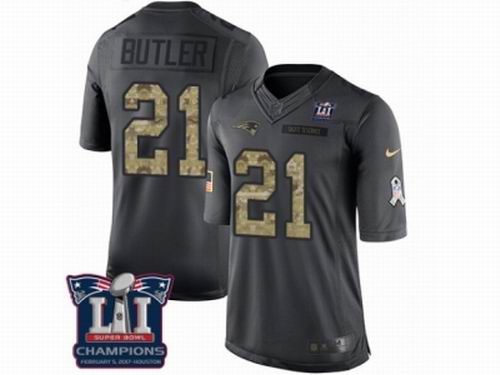 Nike New England Patriots #21 Malcolm Butler Limited Black 2016 Salute to Service Super Bowl LI Champions Jersey