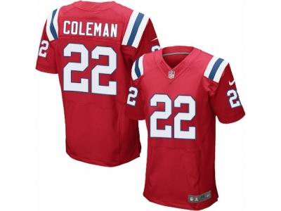 Nike New England Patriots #22 Justin Coleman Elite Red Jersey