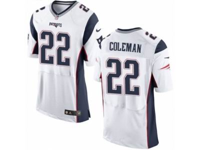 Nike New England Patriots #22 Justin Coleman Elite White Jersey