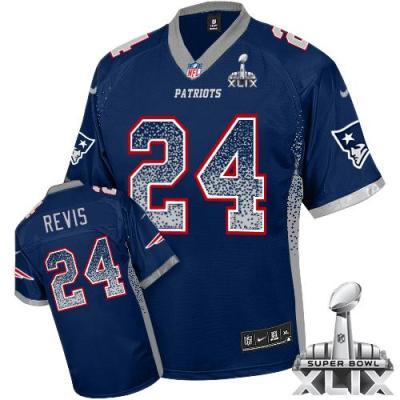 Nike New England Patriots #24 Darrelle Revis Navy Blue Super Bowl XLIX Men-s Stitched NFL Elite Drift Fashion Jersey