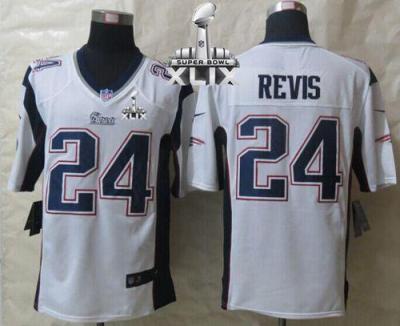 Nike New England Patriots #24 Darrelle Revis White Super Bowl XLIX Men-s Stitched NFL Game Jersey