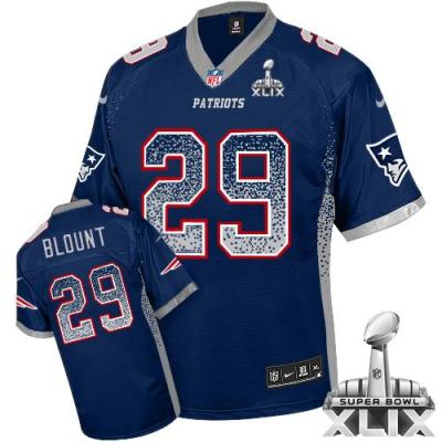 Nike New England Patriots #29 LeGarrette Blount Navy Blue Super Bowl XLIX Men-s Stitched NFL Elite Drift Fashion Jersey