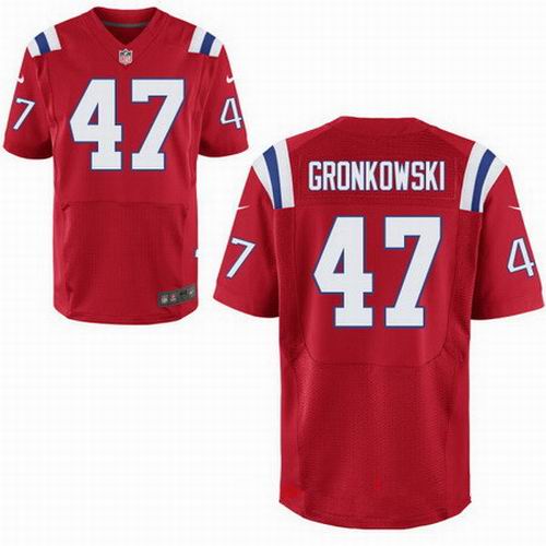 Nike New England Patriots #47 Glenn Gronkowski red Elite Jersey