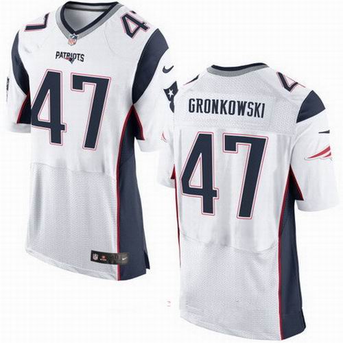 Nike New England Patriots #47 Glenn Gronkowski white Elite Jersey