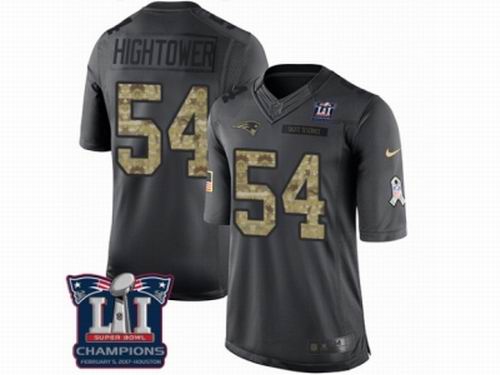 Nike New England Patriots #54 Dont'a Hightower Limited Black 2016 Salute to Service Super Bowl LI Champions Jersey