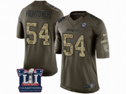 Nike New England Patriots #54 Dont'a Hightower Limited Green Salute to Service Super Bowl LI Champions Jersey