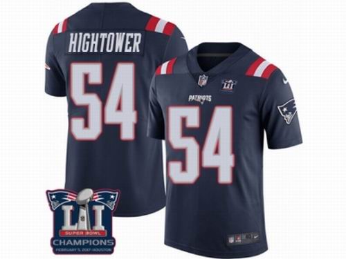 Nike New England Patriots #54 Dont'a Hightower Limited Navy Blue Rush Super Bowl LI Champions Jersey