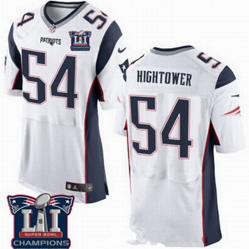 Nike New England Patriots #54 Dont'a Hightower White 2017 Super Bowl LI Champions Patch Elite Jersey