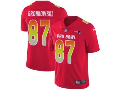 Nike New England Patriots #87 Rob Gronkowski Red Limited AFC 2018 Pro Bowl Jersey