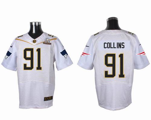 Nike New England Patriots #91 Jamie Collins white 2016 Pro Bowl Elite Jersey