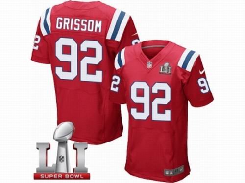 Nike New England Patriots #92 Geneo Grissom Elite Red Super Bowl LI 51 Jersey