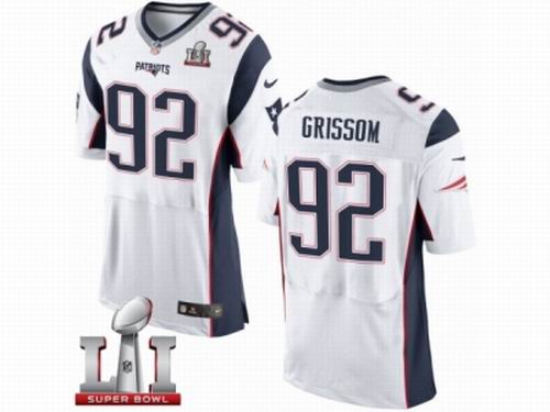 Nike New England Patriots #92 Geneo Grissom Elite White Super Bowl LI 51 Jersey