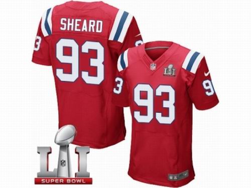 Nike New England Patriots #93 Jabaal Sheard Elite Red Super Bowl LI 51 Jersey
