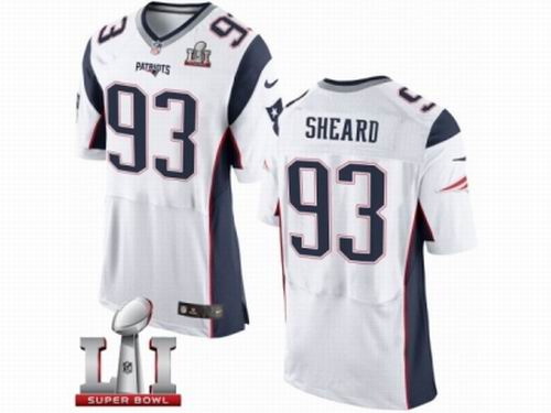 Nike New England Patriots #93 Jabaal Sheard Elite White Super Bowl LI 51 Jersey
