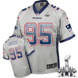 Nike New England Patriots #95 Chandler Jones Grey Super Bowl XLIX Men-s Stitched NFL Elite Drift Fashion Jersey