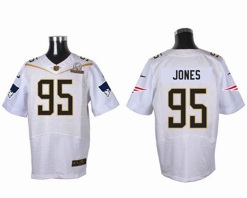 Nike New England Patriots #95 Chandler Jones white 2016 Pro Bowl Elite Jersey