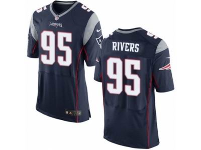 Nike New England Patriots #95 Derek Rivers Elite Navy Blue Jersey