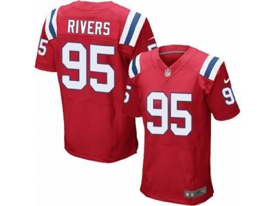 Nike New England Patriots #95 Derek Rivers Elite Red Jersey