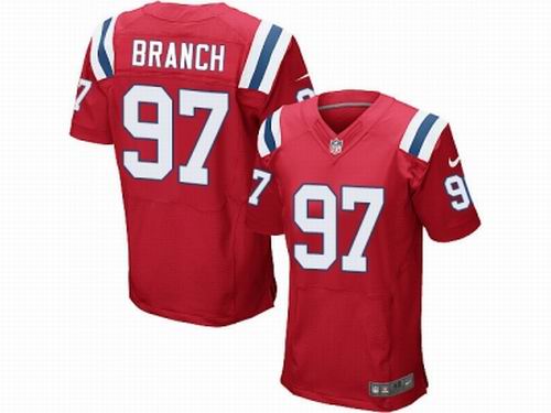 Nike New England Patriots #97 Alan Branch Red Elite Jersey