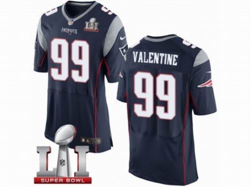Nike New England Patriots #99 Vincent Valentine Elite Navy Blue Super Bowl LI 51 Jersey