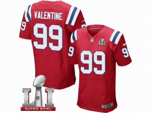 Nike New England Patriots #99 Vincent Valentine Elite Red Super Bowl LI 51 Jersey
