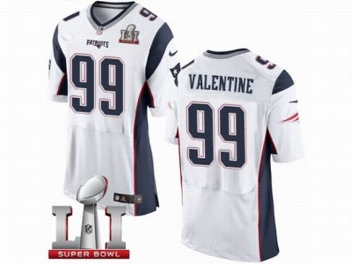 Nike New England Patriots #99 Vincent Valentine Elite White Super Bowl LI 51 Jersey