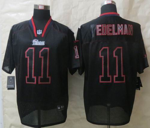 Nike New England Patriots 11 Julian Edelman Lights Out Black Elite Jerseys