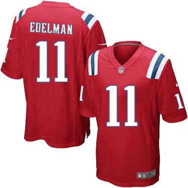 Nike New England Patriots 11 Julian Edelman Red Alternate NFL Game Jersey