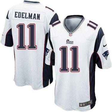 Nike New England Patriots 11 Julian Edelman White NFL Game Jersey