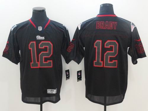 Nike New England Patriots 12# Tom Brady Lights Out Black elite Jersey