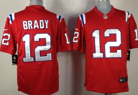 Nike New England Patriots 12 Tom Brady Red Game Jersey