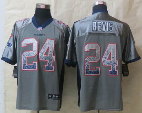 Nike New England Patriots 24 Darrelle Revis Drift Fashion Grey Elite Jerseys