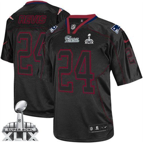 Nike New England Patriots 24 Darrelle Revis Lights Out Black Super Bowl XLIX NFL Elite Jersey