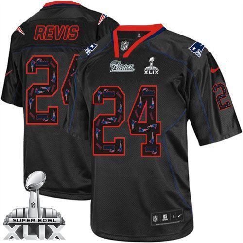Nike New England Patriots 24 Darrelle Revis New Lights Out Black Super Bowl XLIX NFL Elite Jersey