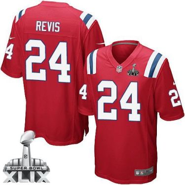 Nike New England Patriots 24 Darrelle Revis Red Alternate Super Bowl XLIX NFL Game Jersey