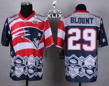 Nike New England Patriots 29 LeGarrette Blount Navy Blue Super Bowl XLIX NFL Elite Noble Fashion Jersey