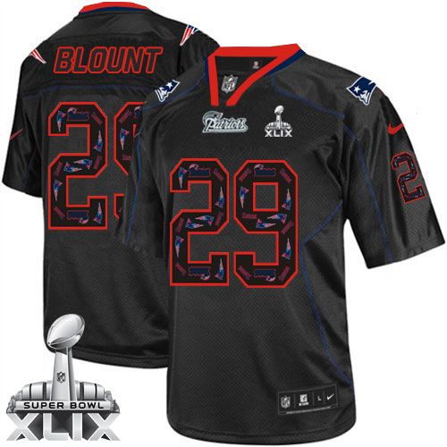 Nike New England Patriots 29 LeGarrette Blount New Lights Out Black Super Bowl XLIX NFL Elite Jersey