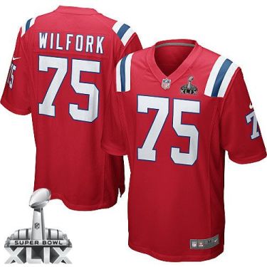 Nike New England Patriots 75 Vince Wilfork Red Alternate Super Bowl XLIX NFL Game Jersey