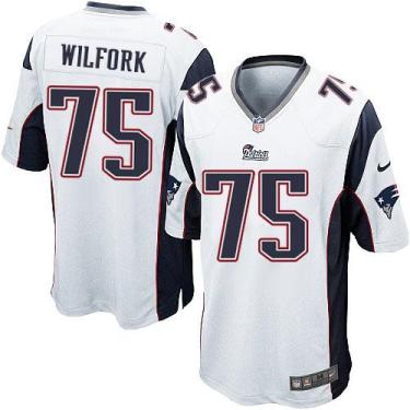 Nike New England Patriots 75 Vince Wilfork White NFL Game Jersey