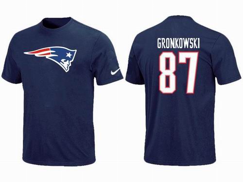 Nike New England Patriots 87# Rob Gronkowski blue T-Shirt