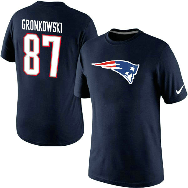 Nike New England Patriots 87 Rob Gronkowski Name & Number T-Shirt