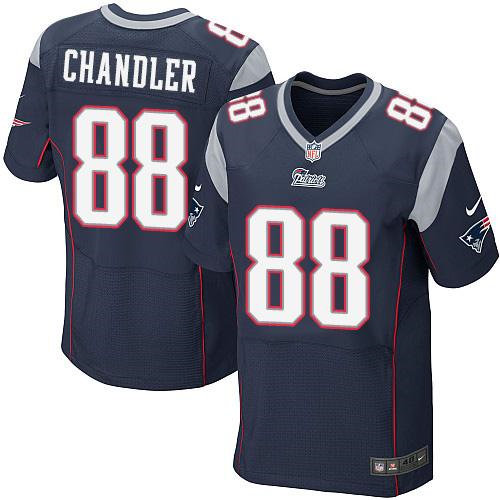 Nike New England Patriots 88 Scott Chandler Navy Blue Team Color NFL Elite Jersey